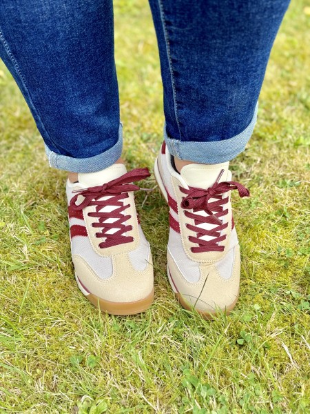 Baskets beige et bordeaux June