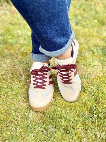 Baskets beige et bordeaux June
