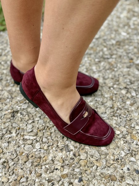 Mocassins velours bordeaux Kayla