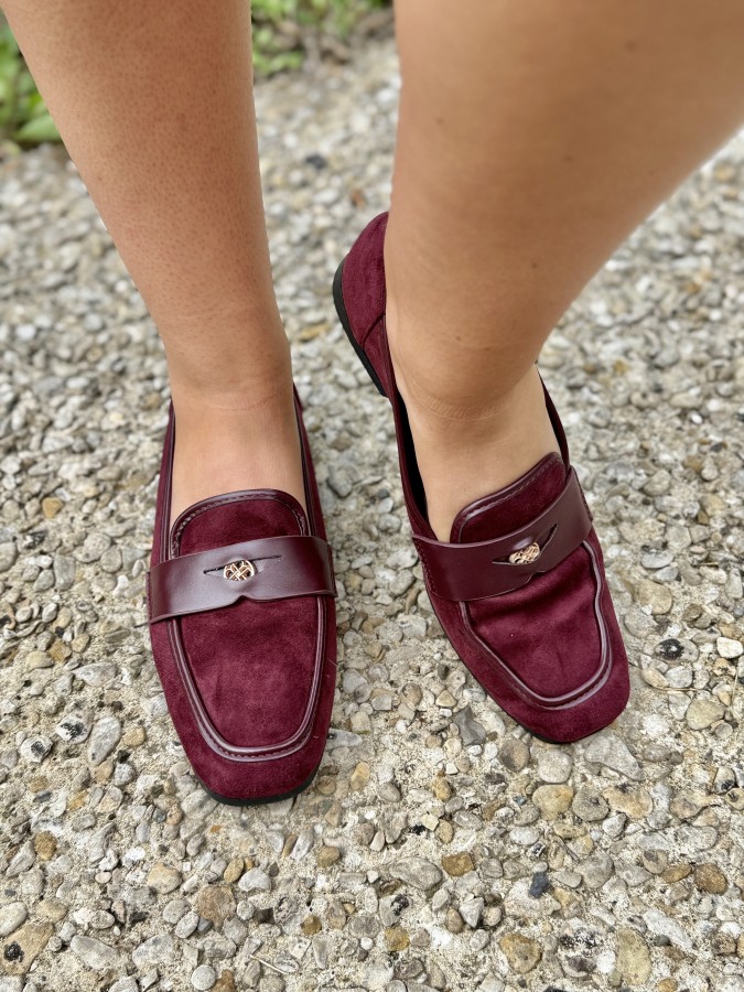 Mocassins velours bordeaux Kayla