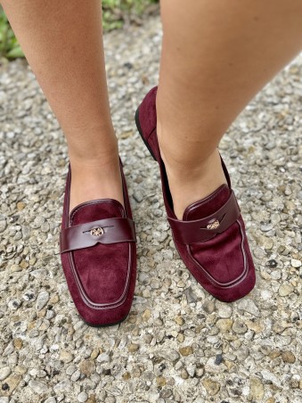 Mocassins velours bordeaux Kayla
