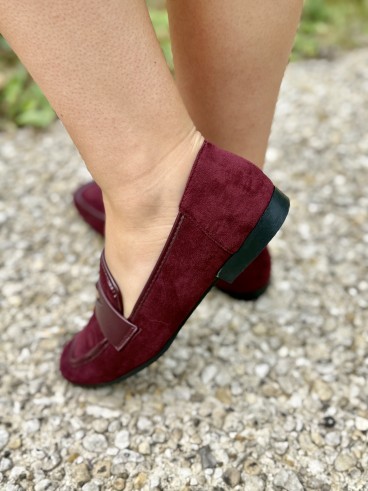 Mocassins velours bordeaux Kayla