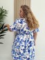 Robe fluide courte "Lilou" imprimé feuillages bleus Robe fluide courte "Lilou" imprimé feuillages bleus