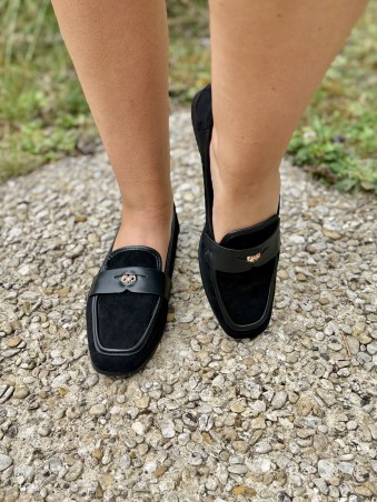 Mocassins velours noires Kayla