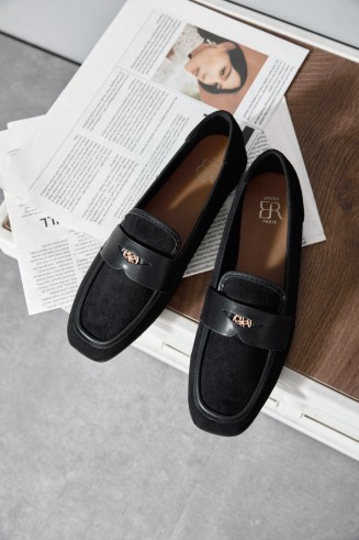 Mocassins velours noires Kayla