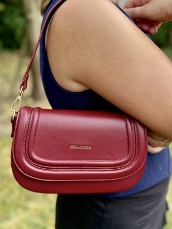 Sac à main arrondi April bordeaux