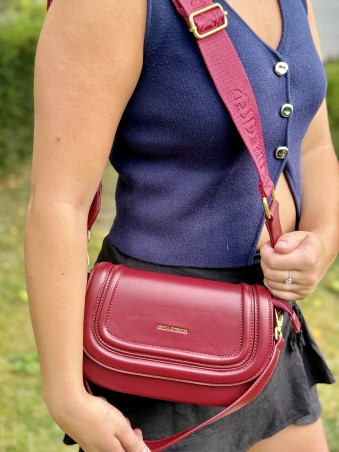 Sac à main arrondi April bordeaux