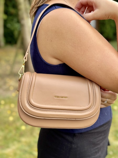 Sac à main arrondi April taupe