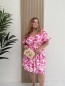 Robe fluide courte "Lilou" imprimé feuillages fuschia Robe fluide courte "Lilou" imprimé feuillages fuschia