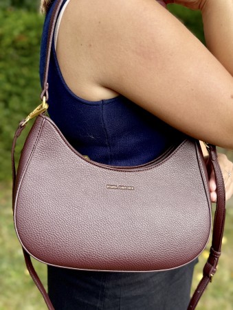 Sac à main arrondi Méryl bordeaux