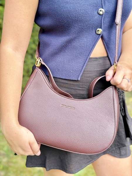 Sac à main arrondi Méryl bordeaux