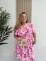 Robe fluide courte "Lilou" imprimé feuillages fuschia Robe fluide courte "Lilou" imprimé feuillages fuschia