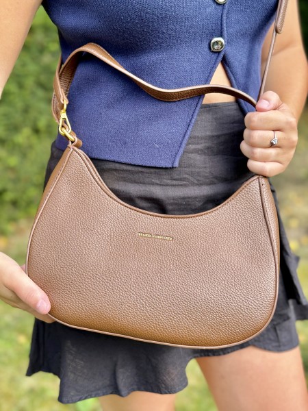 Sac à main arrondi Méryl marron