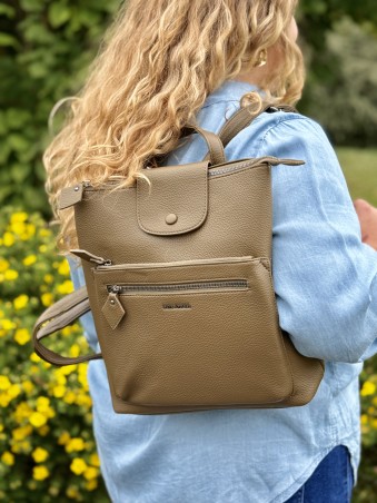Sac à dos vinyl taupe Billie