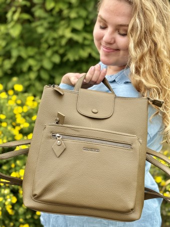 Sac à dos vinyl taupe Billie