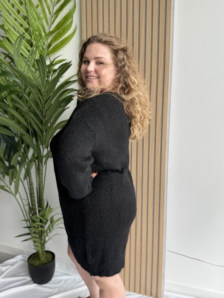 Robe pull long uni Lucia noir