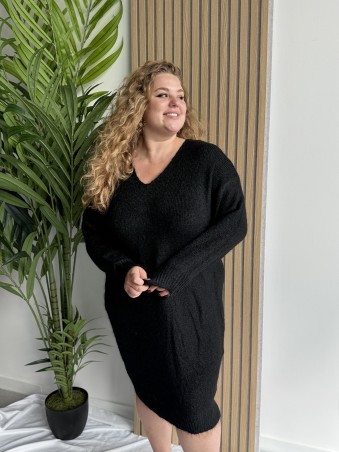 Robe pull long uni Lucia noir