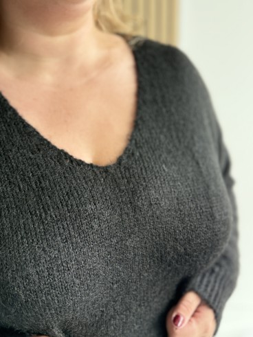 Robe pull long uni Lucia noir