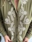 Chemise coton broderie fleurs blanches Marina kaki