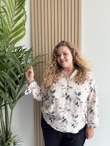 Blouse boutonné fluide feuillage Lola