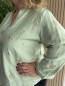 Blouse boutonné fluide broderie fleurs Paloma vert
