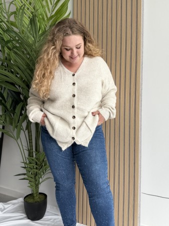 Jeans Bleu Mom Fit strass