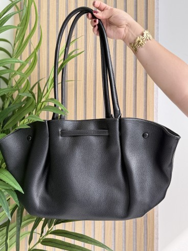Sac à main en vinyle & sa pochette couleur noir Isis