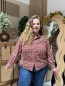 Chemise Broderie Fleurs Cercle Col Claudine Terracotta Héléna Chemise Broderie Fleurs Cercle Col Claudine Terracotta Héléna