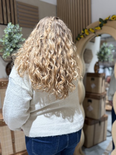 Gilet deux coeurs brodés et noeud léopard beige Adriana