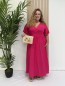 Robe longue et fluide "Manon" unie fuschia