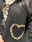 Gilet deux coeurs brodés et noeud léopard beige Adriana Gilet deux coeurs brodés et noeud léopard beige Adriana