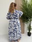 Robe longue "Angèle" imprimé feuillages blancs et fond bleu Robe longue "Angèle" imprimé feuillages blancs et fond bleu