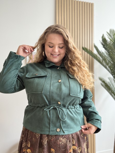 Veste suédine Milena vert sapin