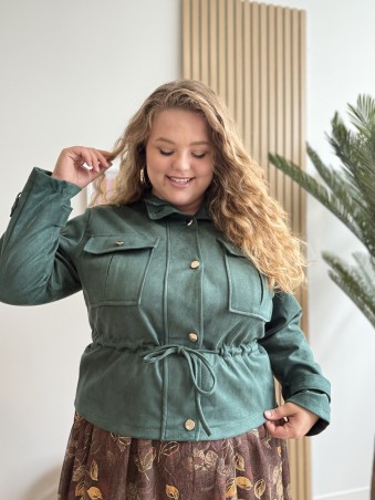Veste suédine Milena vert sapin