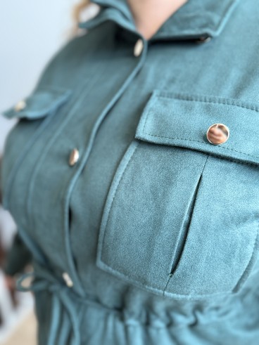 Veste suédine Milena vert sapin