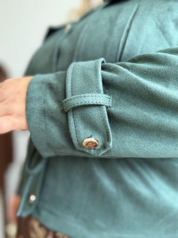 Veste suédine Milena vert sapin