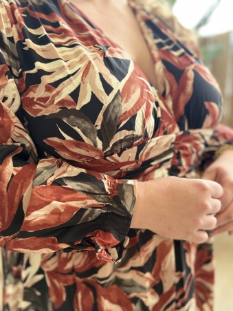 Robe longue tropique d'automne Judite