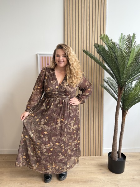 Robe longue feuilles d'automne Estella