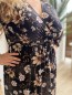 Robe longue fleurs beiges Aurea noir Robe longue fleurs beiges Aurea noir