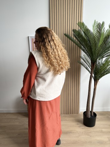 Robe longue unie Cecilia terracotta