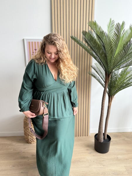 Robe longue unie Cecilia vert