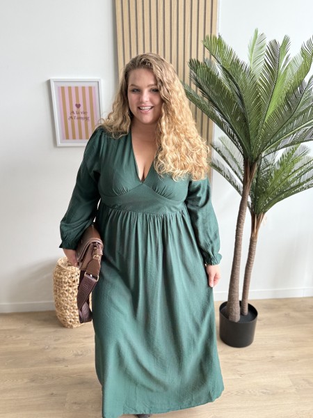 Robe longue unie Cecilia vert