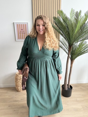Robe longue unie Cecilia vert