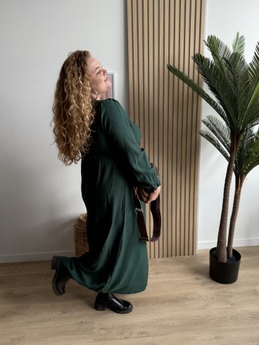 Robe longue unie Cecilia vert