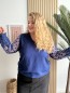 Top fluide manches transparentes Raquel bleu Top fluide manches transparentes Raquel bleu