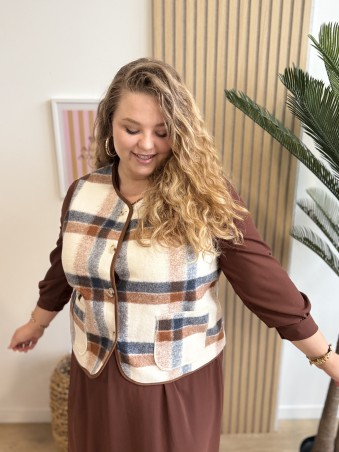 Gilet sans manches carreaux Bruna