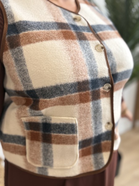 Gilet sans manches carreaux Bruna