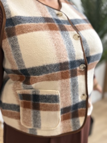 Gilet sans manches carreaux Bruna
