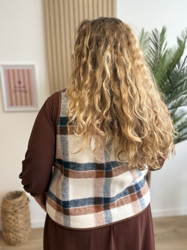 Gilet sans manches carreaux Bruna
