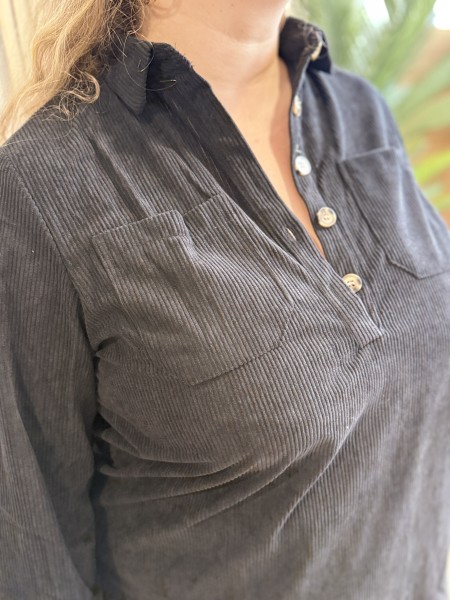 Robe tunique cotelés Isadora noir